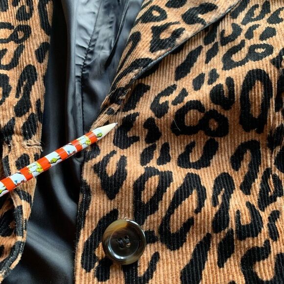 MAURICE Sassoon Corduroy‎ Animal Print Apparel Jacket - Picture 12 of 13